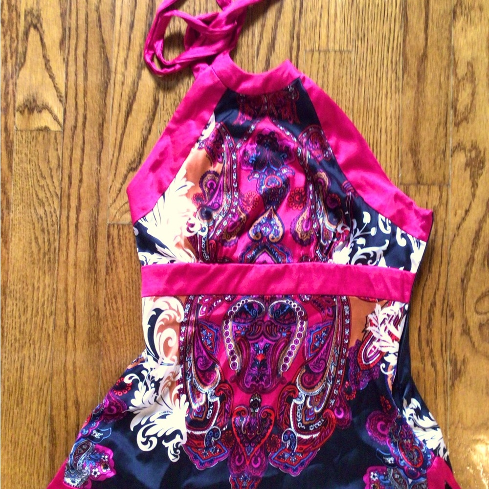 Bebe stretch top 96% silk 4% spandex size XS